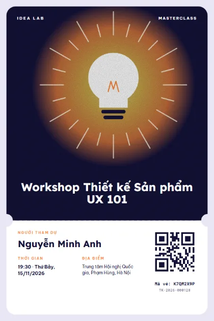 Mẫu vé Bright Idea