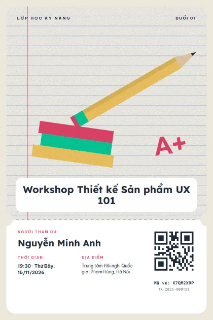 Mẫu vé Notebook