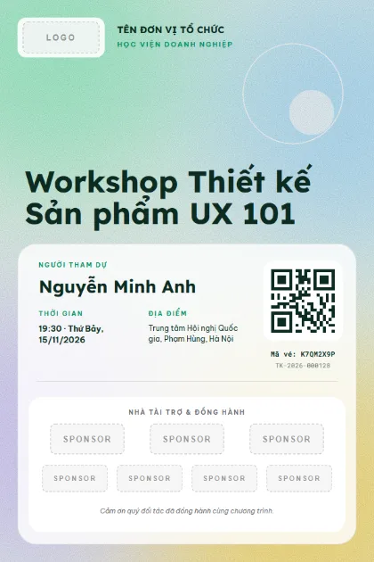 Mẫu vé Academy Partners