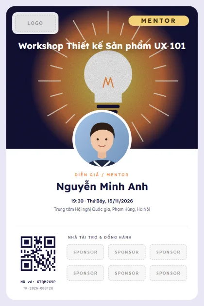 Mẫu vé VIP Mentor